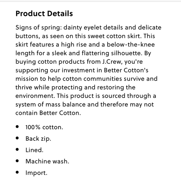 NWT J. Crew Button Front Cotton Eyelet Pencil Skirt - Picture 6 of 9